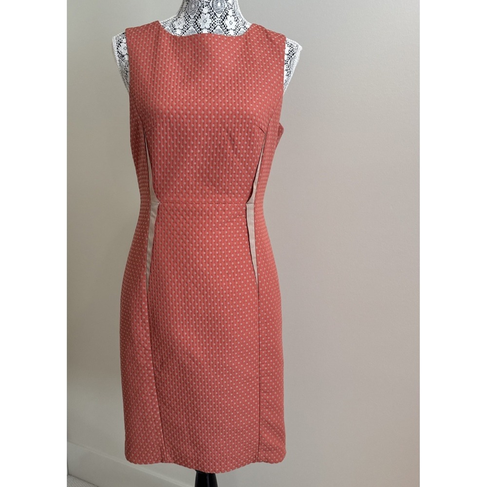 BEDO femme dress size 6 short, sexy, coral, vintage vibes‎ Y2K fitted boat neck